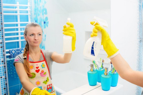 Commercial cleaning team maintaining an office space in SW8