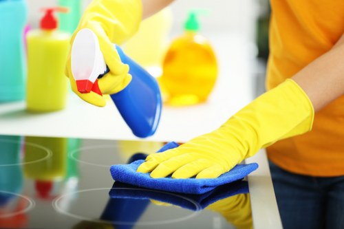 Deep cleaning of kitchen and bathroom areas in SW8