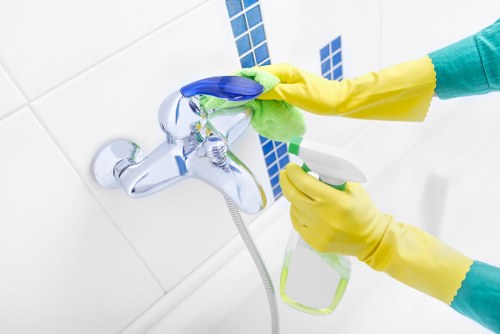 Local cleaners working in a residential building in SW8
